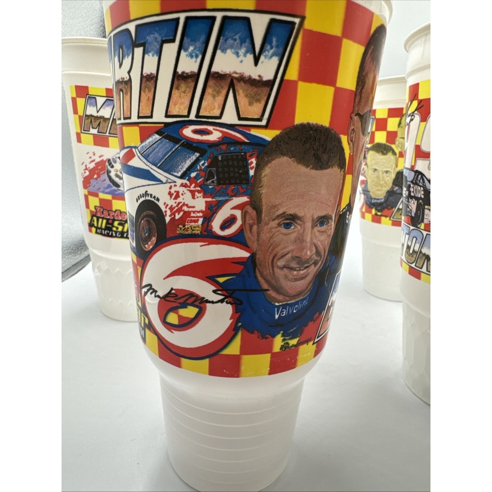 Vintage Hardees All Star Racing Mark Martin Jeff Burton NASCAR Plastic Cups (6)‎ - Picture 5 of 6